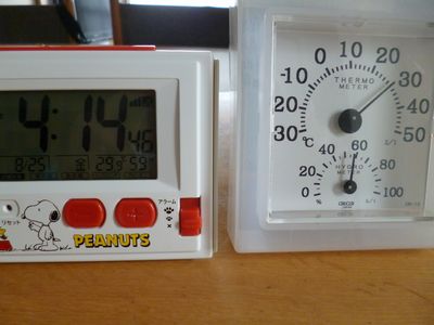 スヌーピーR126温度計湿度計との比較